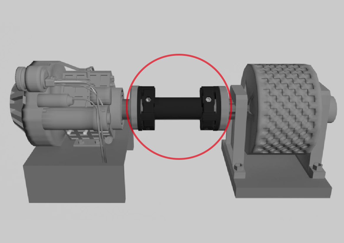 >Centa flex couplings  are used to connect the engine and the electric dynamometer