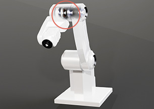 Overall image of equipment using a Spring actuated brake (for hollow shafts) in an articulated robot.