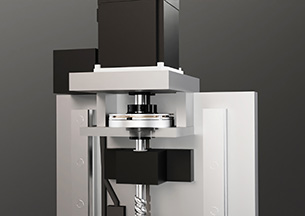 Enlarged image of equipment using a Spring actuated brake (specially assemled) on a Z-axis ball screw.

