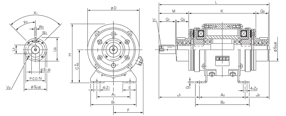 Specifications | 121-□-10 Type (double clutches) | Miki Pulley