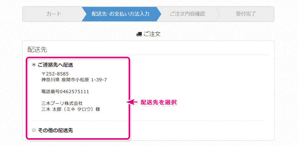配送先