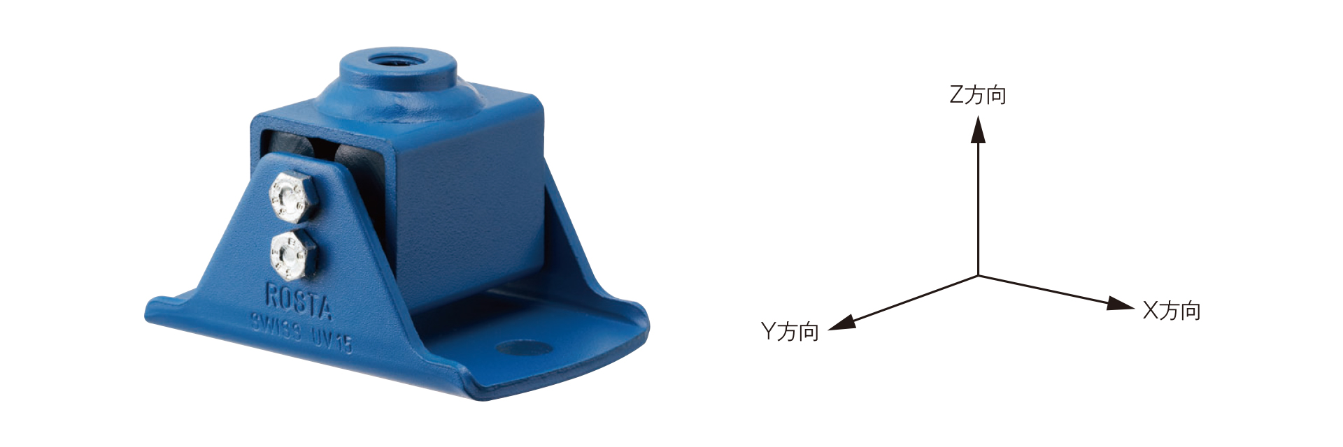 三木プーリの防振マウント Vタイプ 製品画像（防振支持・振動低減・機械据付用）