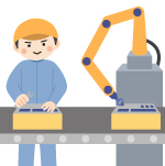 人とロボットの共同作業が可能になりました！のイラスト