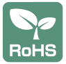三木プーリの技術用語解説図 RoHSロゴ（有害物質使用制限指令への適合を示す認証マークのシンボル）